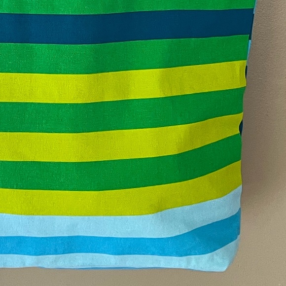 Striped Blue, Green and Yellow Tote Bag By Old Navy - Picture 5 of 13